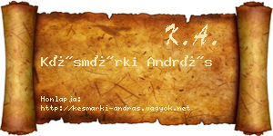Késmárki András névjegykártya