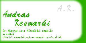 andras kesmarki business card