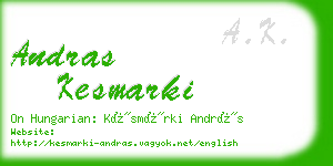 andras kesmarki business card